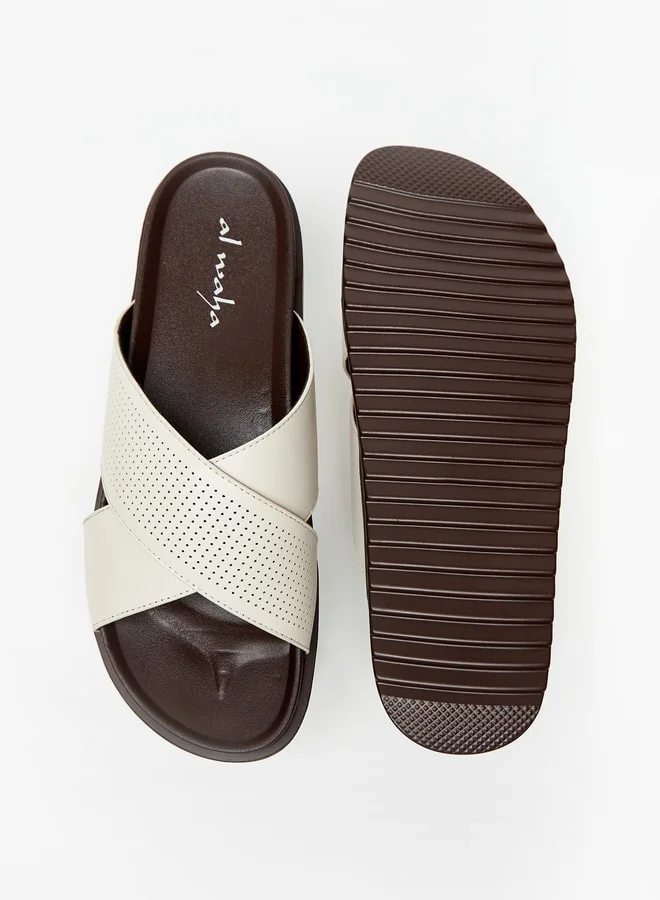 Al Waha Men's Cross Strap Slip-On Arabic Sandals