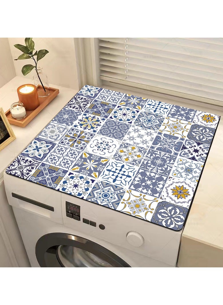 EBMINI Drum Washing Machine Cover Pad Water Absorbing Anti Slip Dirt Resistant Protective Pad 