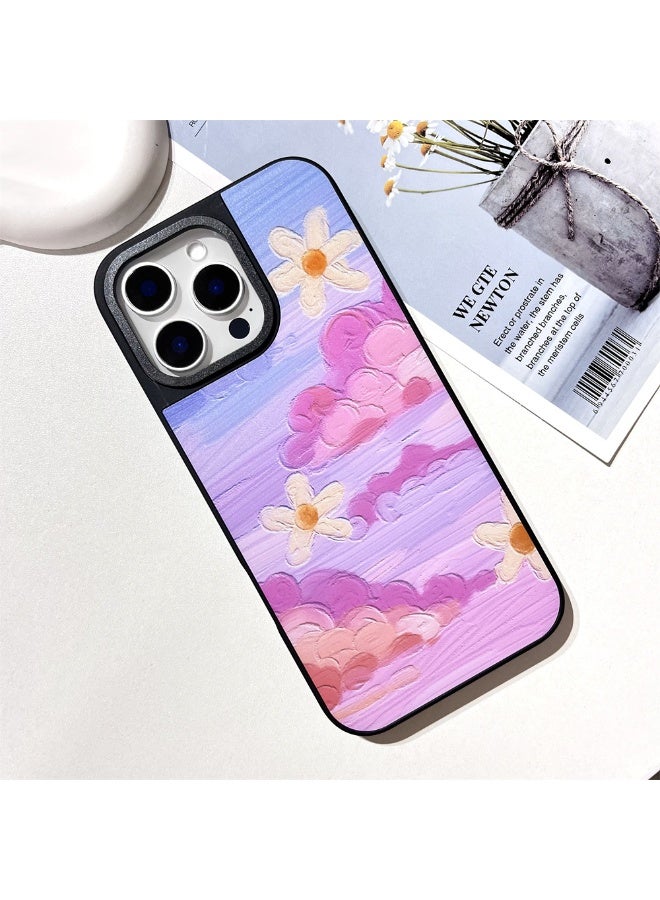 NIBEMINENT Mirror Oil Painting Flowers Protective TPU Case Cover For iPhone 14 Clear - Image 1