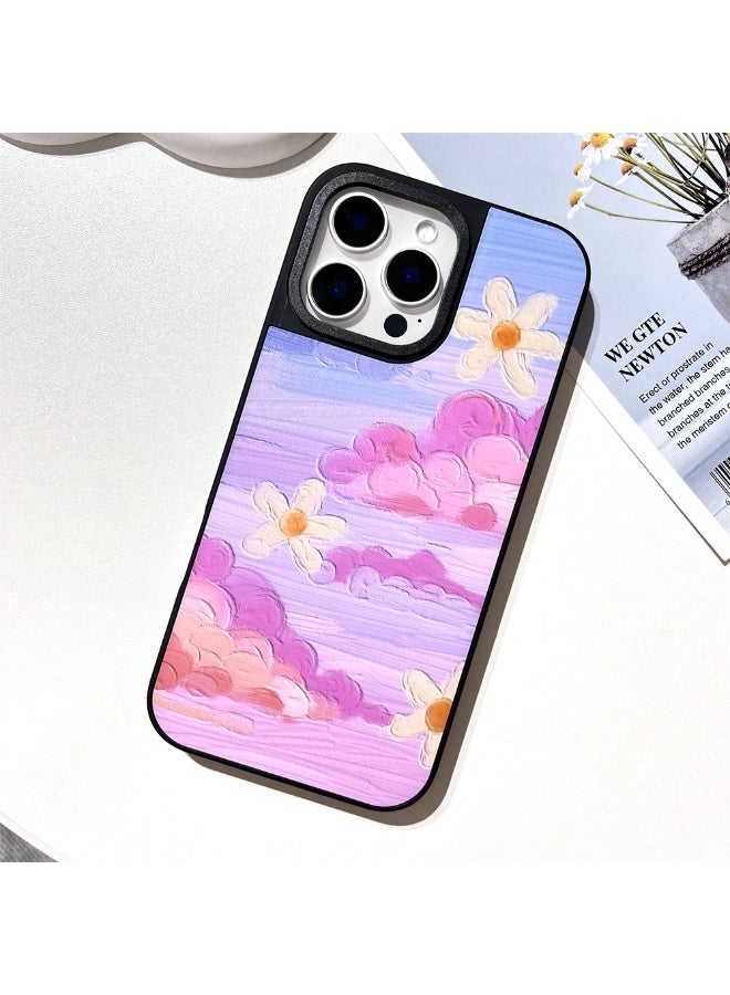 NIBEMINENT Mirror Oil Painting Flowers Protective TPU Case Cover For iPhone 14 Clear - Image 2