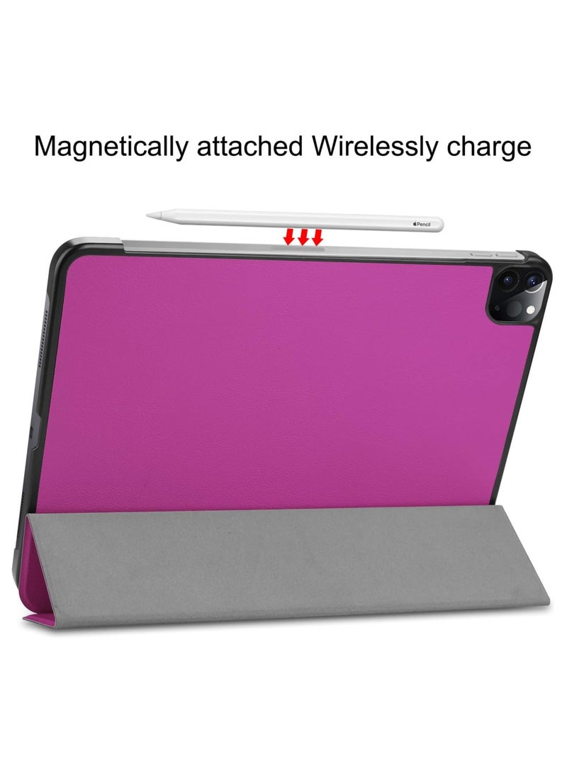 عام iPad Pro 11 2024 (5th Gen) Tablet Tri-Folding Stand Magnetic Smart Folio Cover for iPad Pro 11 2024 Leather Case - Image 4