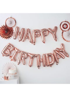 Generic Gold Happy Birthday Balloons Banner 16 Inch Mylar Foil Letters, Inflatable Party Decor And Birthday Decorations For Women, Men, Boys & Girls Kids  - Image 3