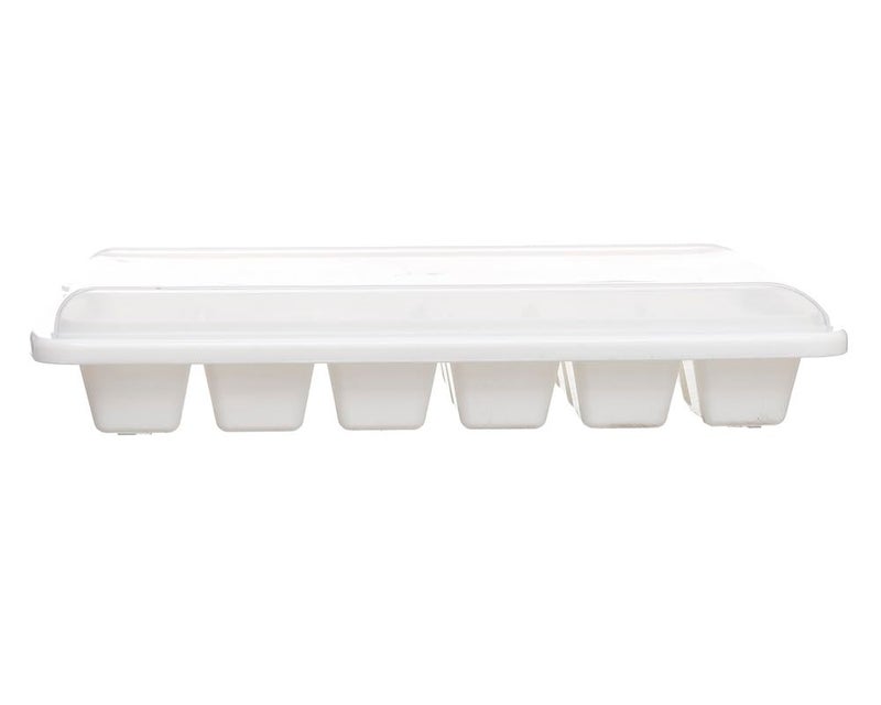 Plastic Ice Cube Tray 18 Cubes with Airtight Lid Leakproof Durable Flexible Easy to Remove Dishwasher White - Image 2