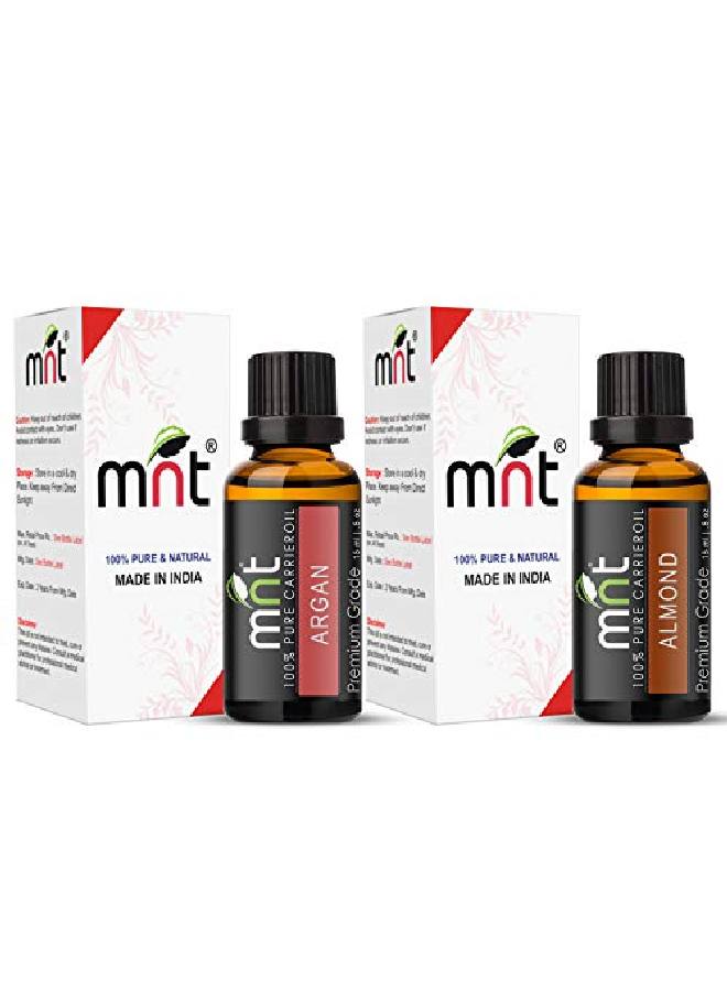 MNT Combo of Argan Oil and Almond Oil For Hair Growth Skin care (Each 15ML) 100% Pure l Oil - Image 3