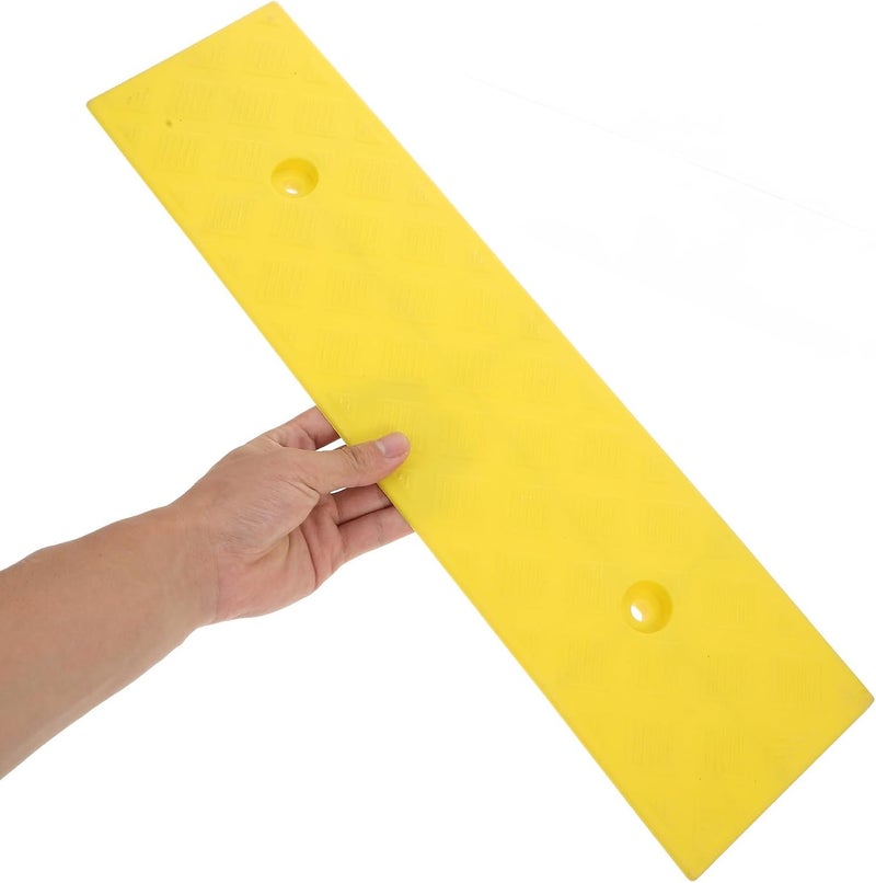 Yardwe 2pcs Rubber Threshold Curb Ramp 3Cm High Yellow and Black Wheelchair Driveway Ramp for Home Steps and Motorcycle Loading - Image 3