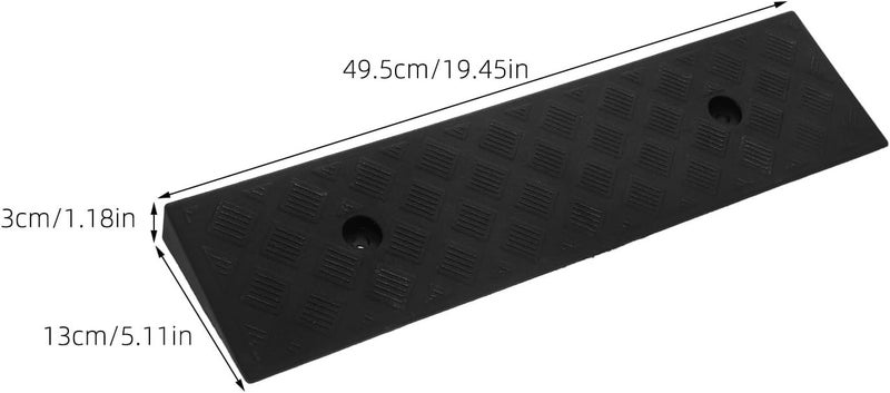 Yardwe 2pcs Rubber Threshold Curb Ramp 3Cm High Yellow and Black Wheelchair Driveway Ramp for Home Steps and Motorcycle Loading - Image 2
