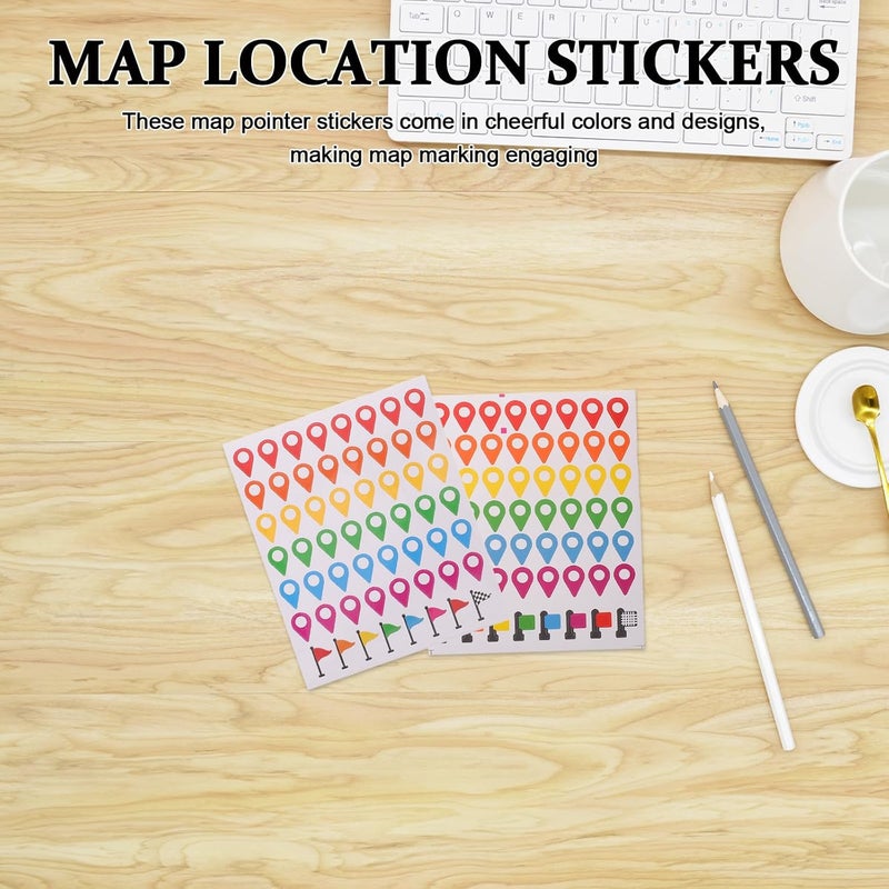 12 Sheets Map Location Marker Pointer Stickers - Travel Airplane Planner Stickers - Map Airplanes Marker Colorful Plane Labels for Scrapbooking Calendars Journals - Image 4