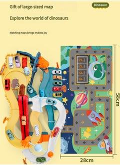 JoyousSto Dinosaur Space Track Toy Car Ramp Track Dinosaur Climbing Hills Railcar Colorful Vehicles Play Set with 4 Mini different color Racer Cars randomly and Track for Preschool Gifts Kids Ages 3 Years and Older  - Image 4