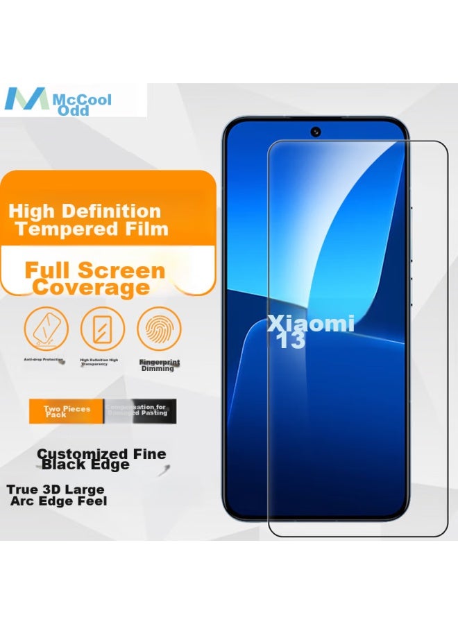 Maikuqi Tempered Glass Screen Protector For Xiaomi 13/14, Full Coverage High Definition Anti-fingerprint Glass Film, 2-pack - Image 1