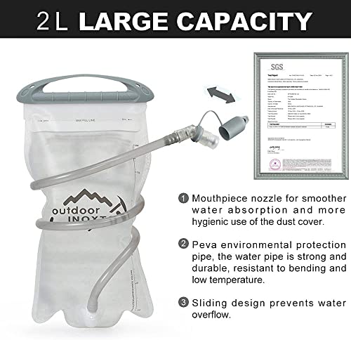 INOXTO Small Hiking Backpack with 2L Water Bladder and Rain Cover, 25L Hydration Backpack Hiking Daypack (Orange blue) - Image 3