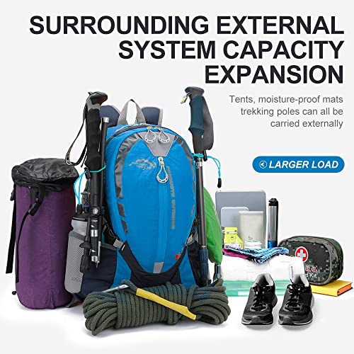 INOXTO Small Hiking Backpack with 2L Water Bladder and Rain Cover, 25L Hydration Backpack Hiking Daypack (Orange blue) - Image 5