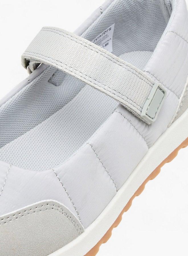 جونيورز حذاء ماري جين بناتي بنقوش مع إغلاق بشريط لاصق - Image 4