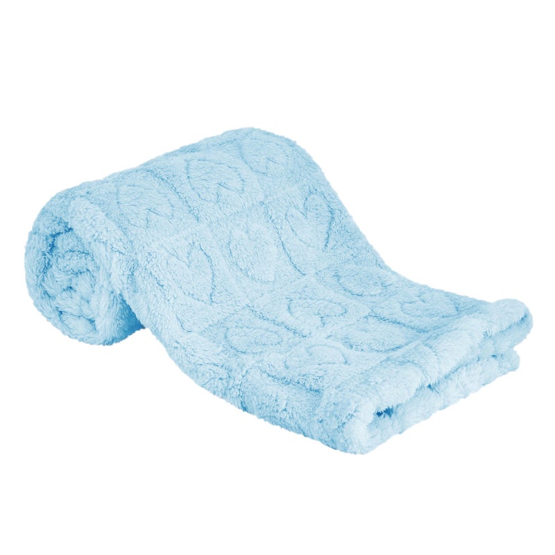 Yurhap Sherpa Fleece Baby Blanket Heart Checkered Blanket, Ultra Soft Fluffy Premium Baby Blankets for Boys Girls, Cozy Infant Toddler Newborn Receiving Blankets for Crib Stroller 30â€Ã—40â€ (Blue) - Image 1