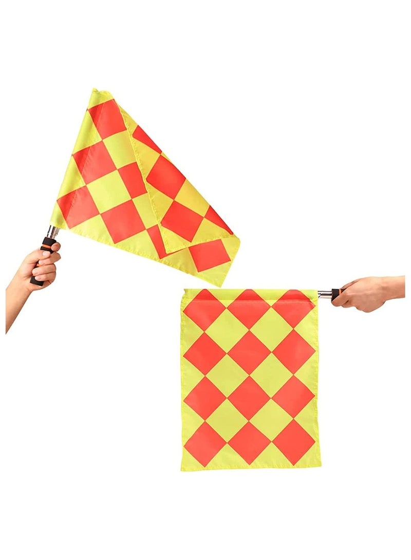Generic Soccer Referee Flag Set Match Football Linesman Flags Red Yellow Cards with Notebook and Pencil Coach Whistles - Image 2