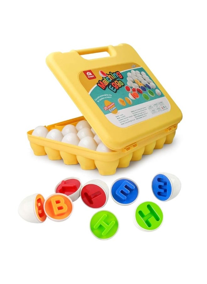 Coogam Coogam Letters Matching Eggs 26PCS ABC Alphabet Color Sorter Puzzle Easter Travel Bingo Game Uppercase Learning Fine Motor Skill Montessori Gift for Year Old Kids  - Image 5