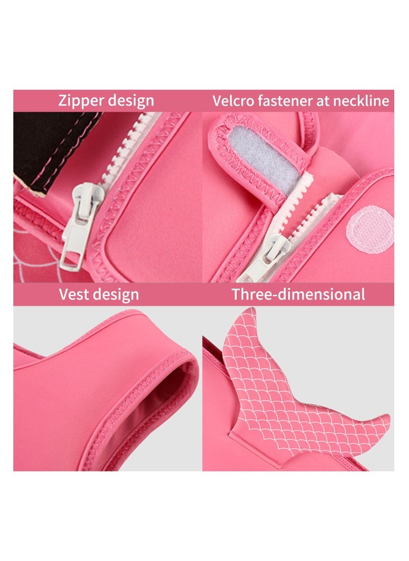 NADANBAO Kids Swimming Vest Adjustable Buoyancy Float Jacket, Swimming Training Aid Children Buoyancy Aid Swim Assistance, Pink - Image 3