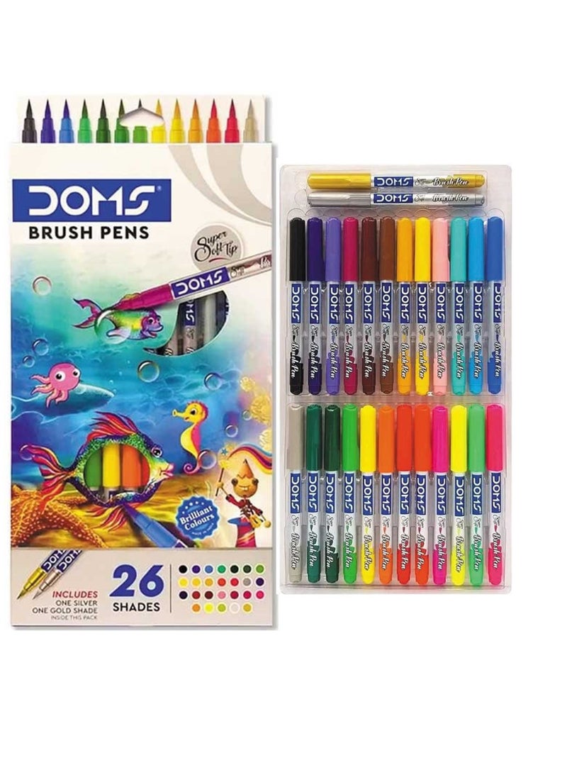 DOMS 26-Piece Brush Pen Set Multicolour  - Image 1