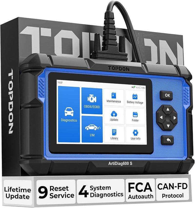 توب دون أداة تشخيص OBD2 TOPDON AD600S: تشخيص مشاكل المحرك، نظام الفرامل المانعة للانزلاق (ABS)، نظام الأمان (SRS)، وناقل الحركة. - Image 1