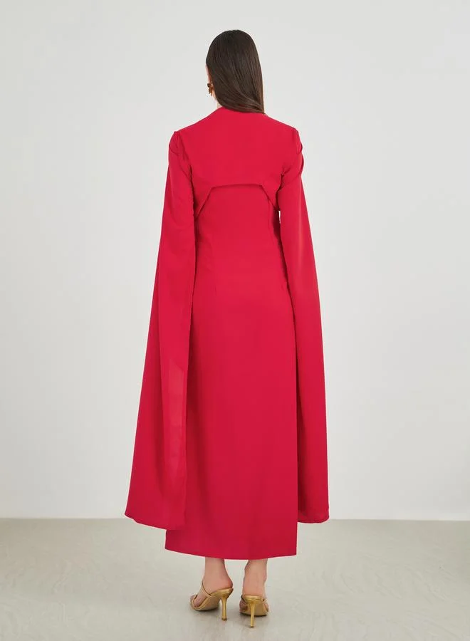 Take Two Take Two Strappy Bodycon Dress and Cape Sleeve Crop Jacket Co-Ords