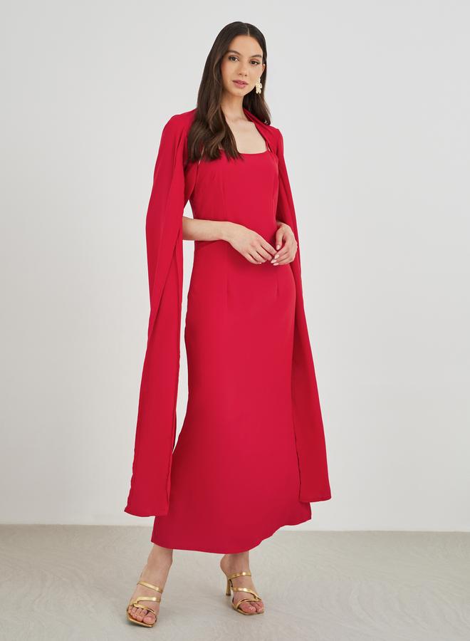 Take Two Strappy Bodycon Dress and Cape Sleeve Crop Jacket Co-Ords - Image 2