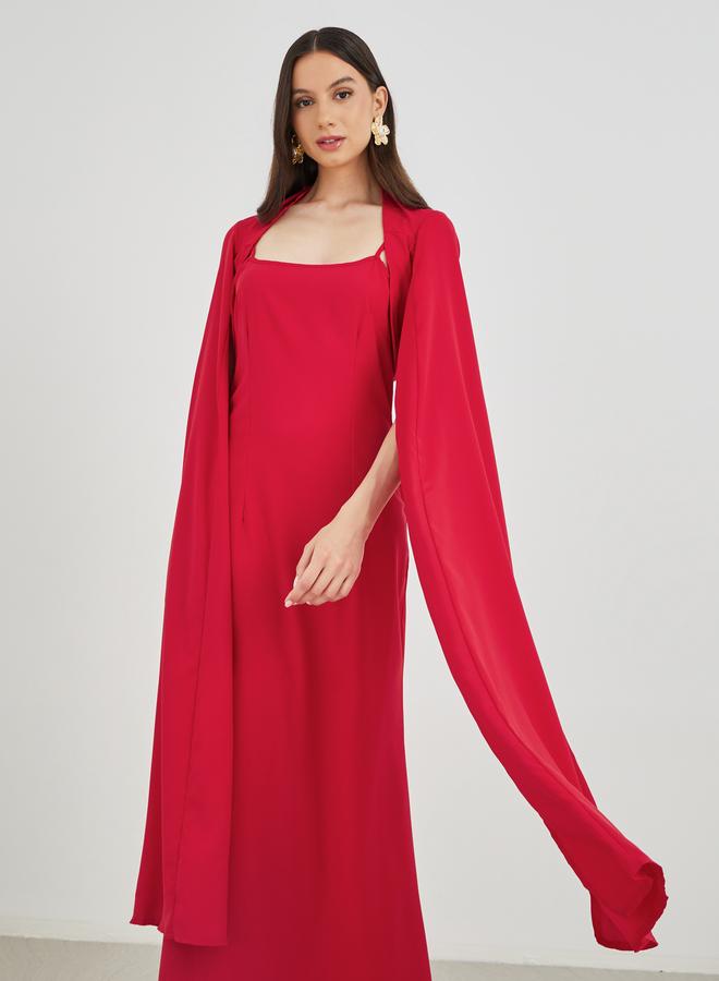 Take Two Strappy Bodycon Dress and Cape Sleeve Crop Jacket Co-Ords - Image 4