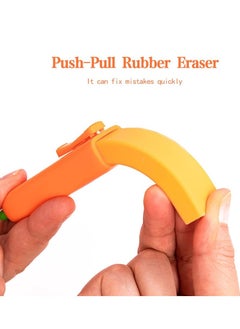 Y&D SYOSI 4 Pcs Cute Erasers for Kids, Retractable Eraser Carrot Rubber, Kawaii Push-Pull Writing Drawing Office School Supplies  - Image 4