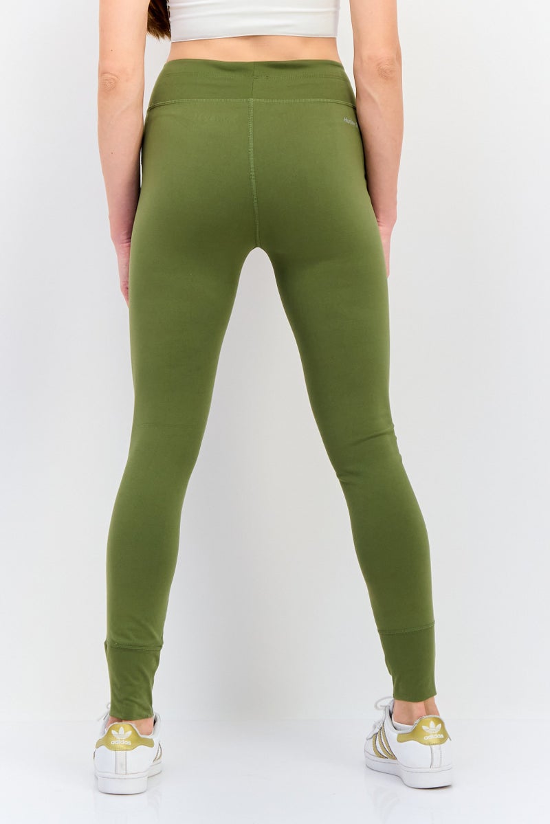 Hurley Women Sportswear Fit Brand Logo Training Leggings, Olive - Image 4