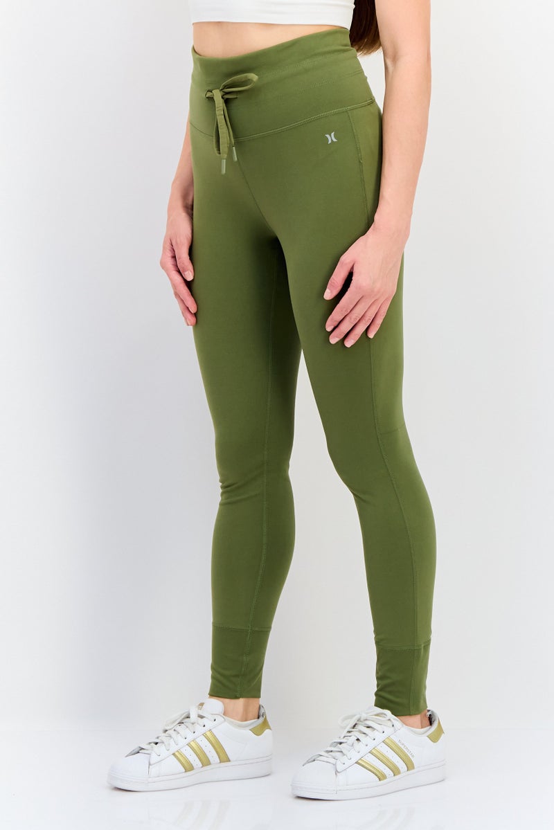 Hurley Women Sportswear Fit Brand Logo Training Leggings, Olive - Image 4