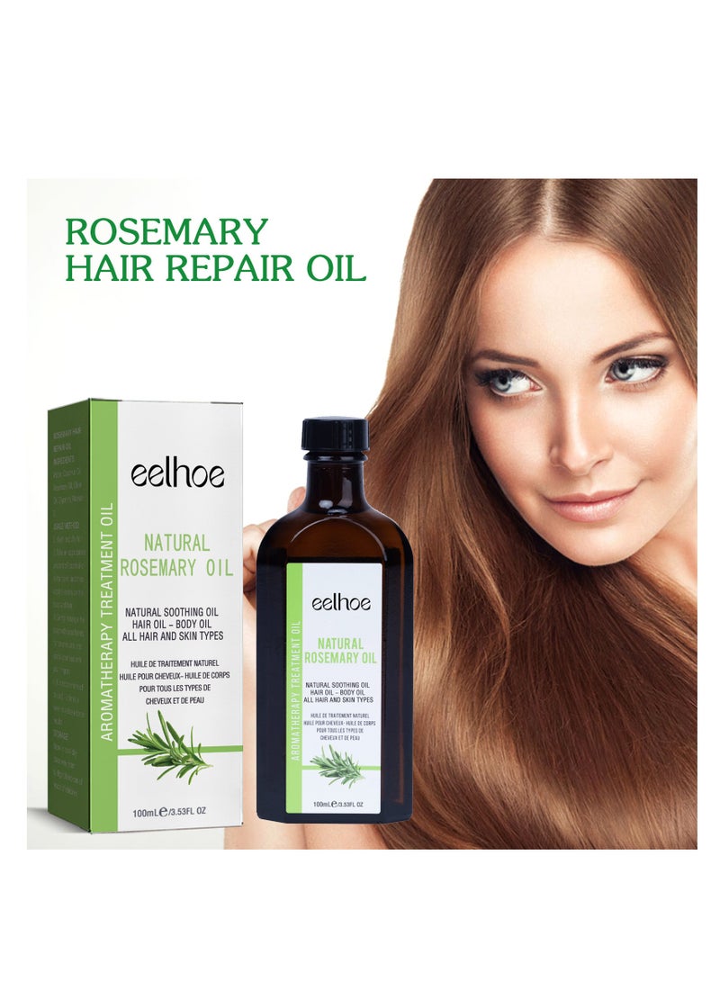 EELHOE Rosemary Essential Oil Rosemary Oil Hair Serum, Pure Organic Rosemary Oil for Dry Damaged Hair, Hair Loss Scalp Treatment, Hair Care (100ml)  - Image 2