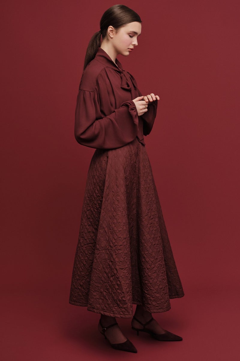 Manuka Quilted Wide Erek Claret Red  - Image 1