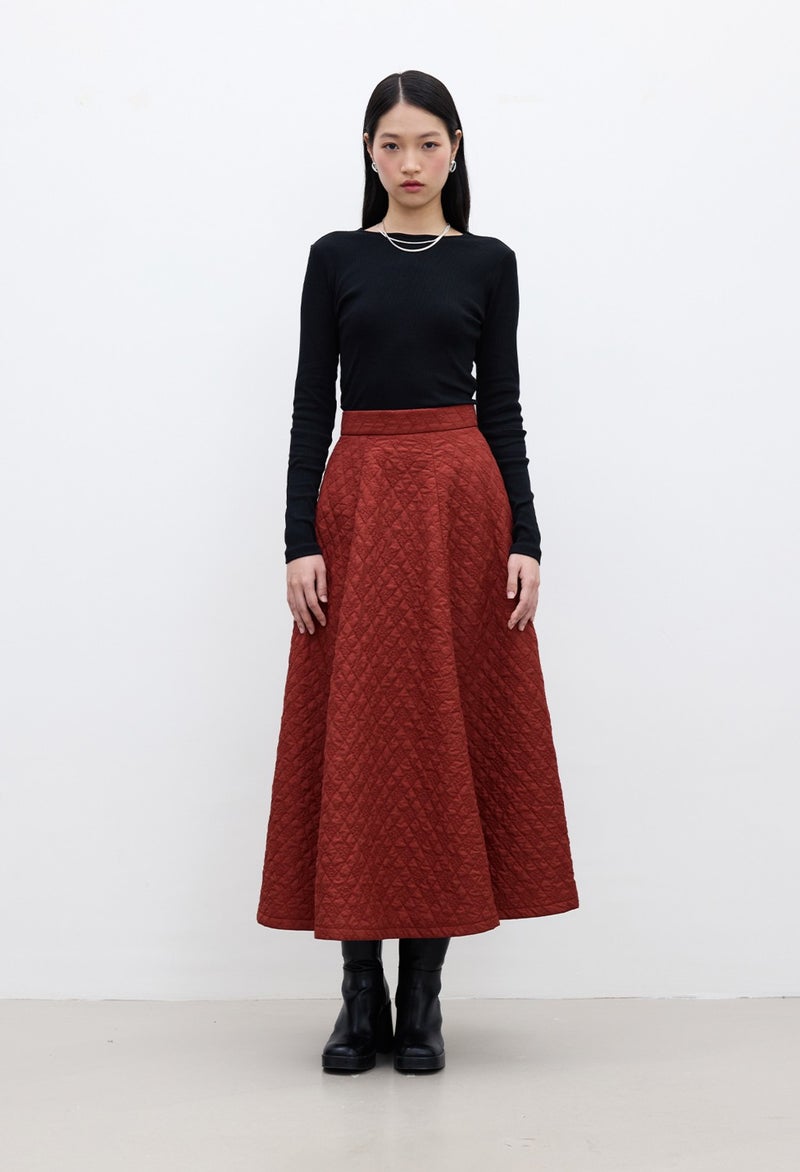 Manuka Quilted Wide Erek Claret Red  - Image 3