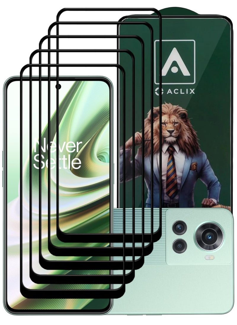 ACLIX 5 Pieces Antistatic ESD Dustproof Premium Quality High Definition Tempered Glass Screen Protector Designed For OnePlus 10R - Image 1