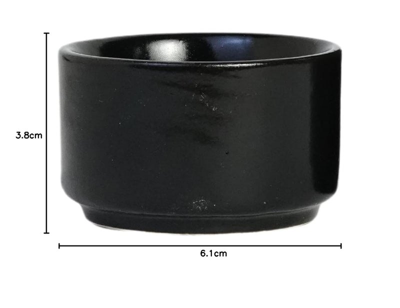 Freakway Ceramic Dip Bowls 50 ml Black Set of 6 Chutney Bowls Ketchup BowlsChutney BowlsDip Bowls - Image 5