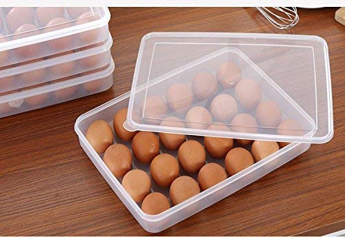 VDHJA Egg Storage Box Single Layer 24 Grids with Lid Basket Tray Useful for Home Kitchen Poultry Pack of 1 MultiColor - Image 3