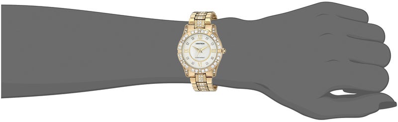 Armitron Women's 75/3996MPGP Genuine Crystal Accented Gold-Tone Bracelet Watch - Image 2