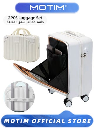 2pcs Boarding Carry-on Luggage Sets Travel Luggage With Front Open Laptop Compartment Pocket Aluminum Framed Suitcase With Spinner Wheels Large Capacity Checked-in Luggage - pzsku/Z1003D5FFCC886358E85CZ/45/1745746076/8784847c-36fb-4c2c-9c8e-c11b7fa3149e