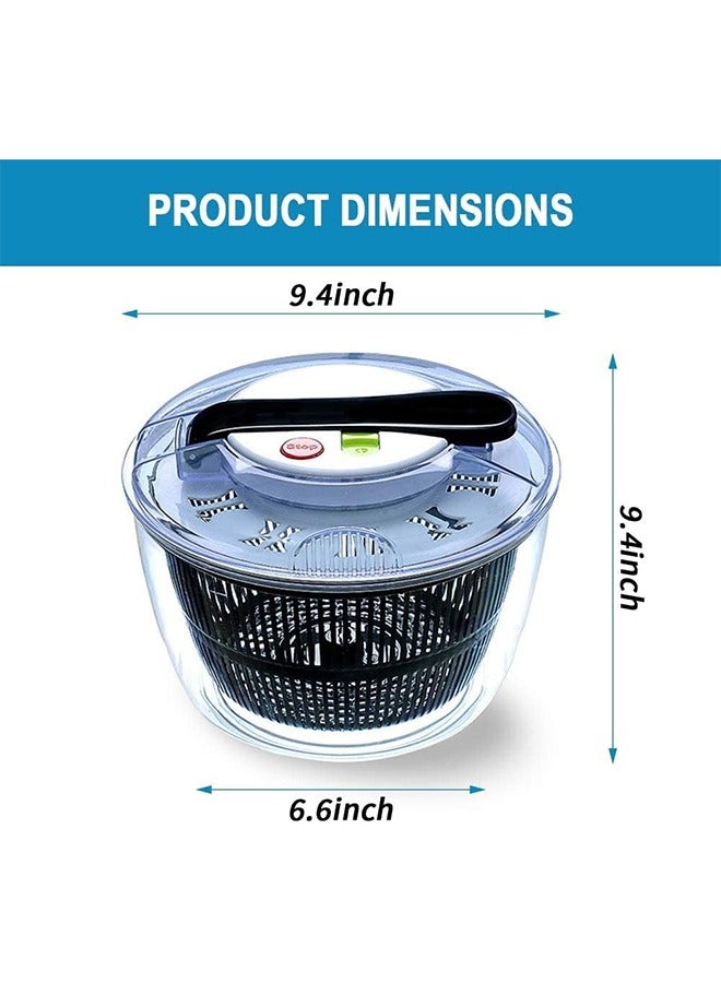 Arabest Salad Spinner Large Multifunction 4.5 Quart Design BPA Free，manual Good Grips Crank Handle & Locking Fruits and Vegetables Dryer Dry off & Drain Lettuce Quick Spinner - Image 2