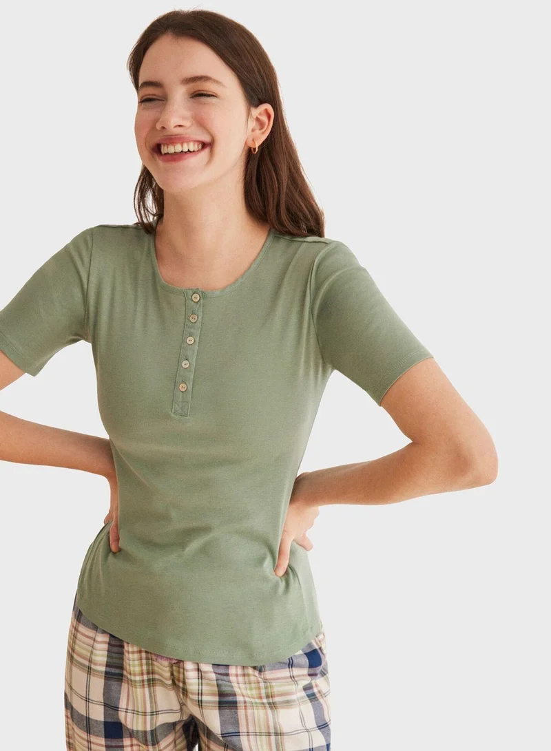 ومن سيكريت Mms Pan Short Sleeve Sleep T-Shirt