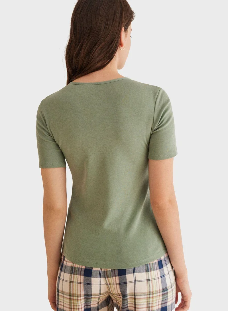 ومن سيكريت Mms Pan Short Sleeve Sleep T-Shirt