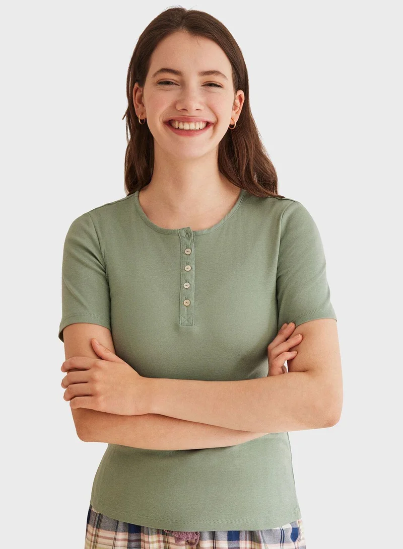 ومن سيكريت Mms Pan Short Sleeve Sleep T-Shirt