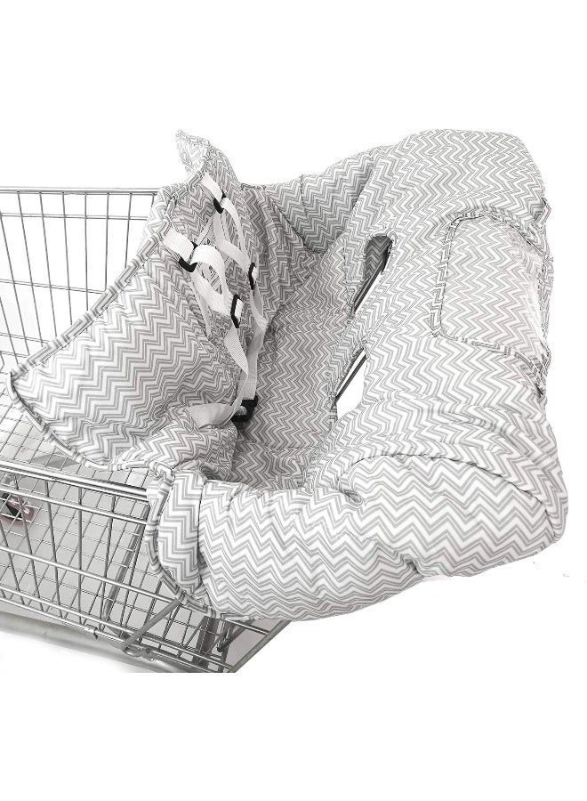 Kepler Brands Premium Shopping Cart Cover & High Chair Cover, Easy Install, Harness System, Soft Comfort Cushioning, Universal Size (Chevron) - Image 1