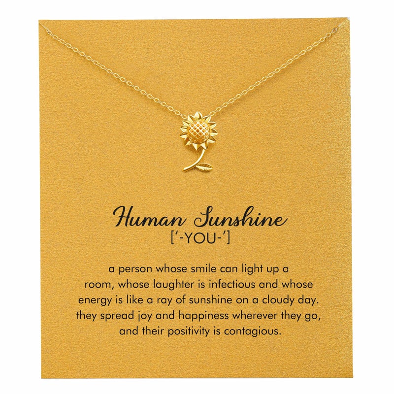 RZKING Sunflower Gifts for Women, Sunflower Necklace Thank You Gifts for Women (Sunflower) - Image 1
