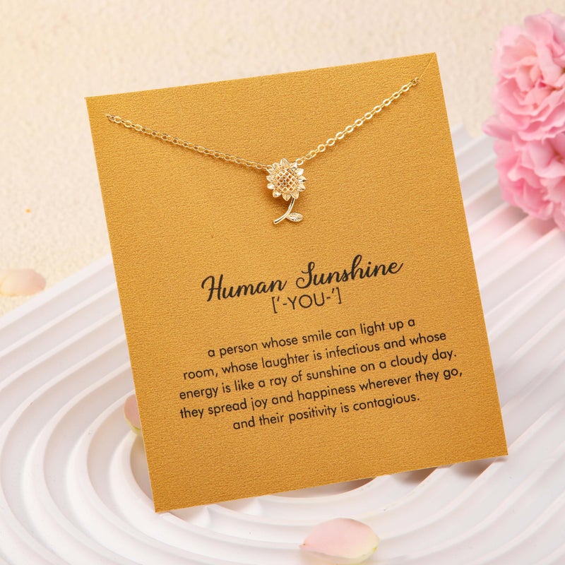RZKING Sunflower Gifts for Women, Sunflower Necklace Thank You Gifts for Women (Sunflower) - Image 5