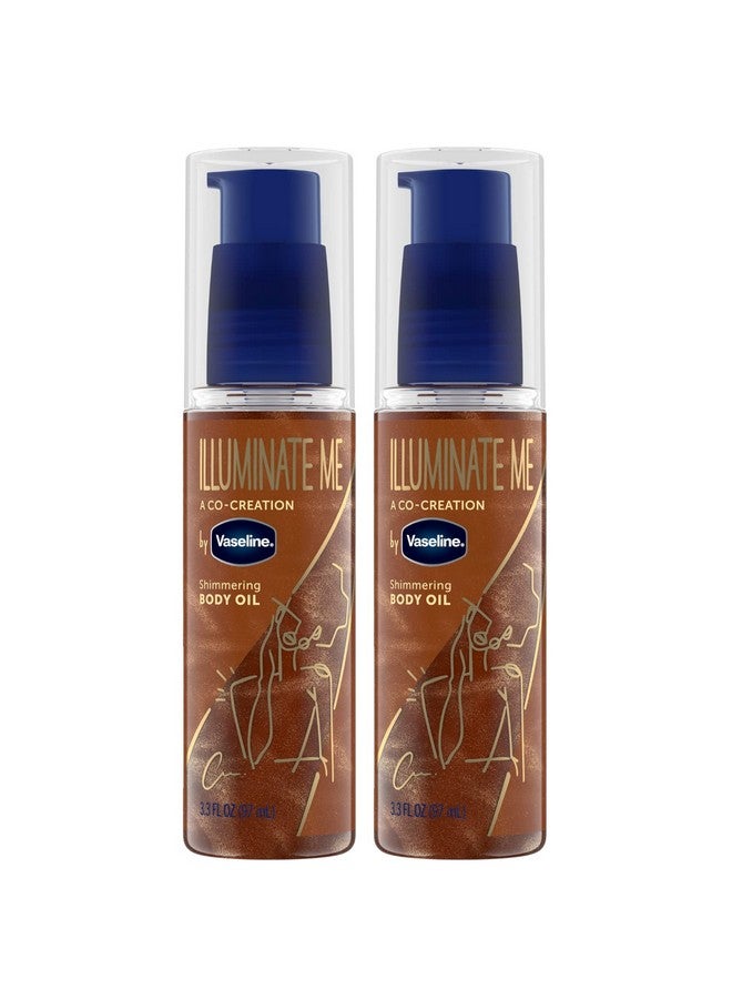 Vaseline Illuminate Me Body Oilshimmering Body Bronzer Radiant Body Glow Oil Hydrating Shimmer Body Oil For Melaninrich Skin Body Shimmer Oil For Glowing Skin 3.3 Oz Ea (Pack Of 2) - Image 1