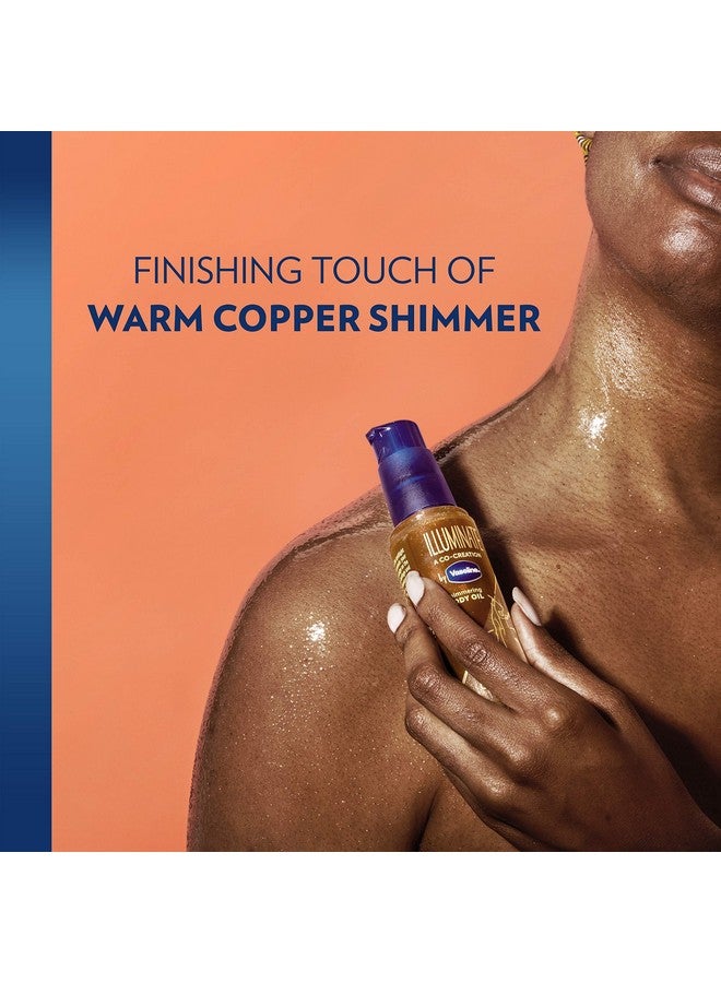Vaseline Illuminate Me Body Oilshimmering Body Bronzer Radiant Body Glow Oil Hydrating Shimmer Body Oil For Melaninrich Skin Body Shimmer Oil For Glowing Skin 3.3 Oz Ea (Pack Of 2) - Image 3