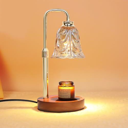 Droyek Candle Warmer Lamp with Timer Electric Candle Warmer Lamp Adjustable Height Dimmable Wax Warmer Lamp Jar Candles with 2 Bulbs for Home Decor & Office - Image 1