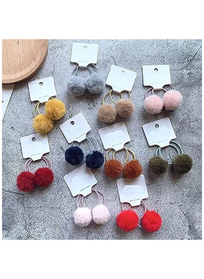 Generic Hair Ties Fur Ball Elastic  4 Pcs - Image 2