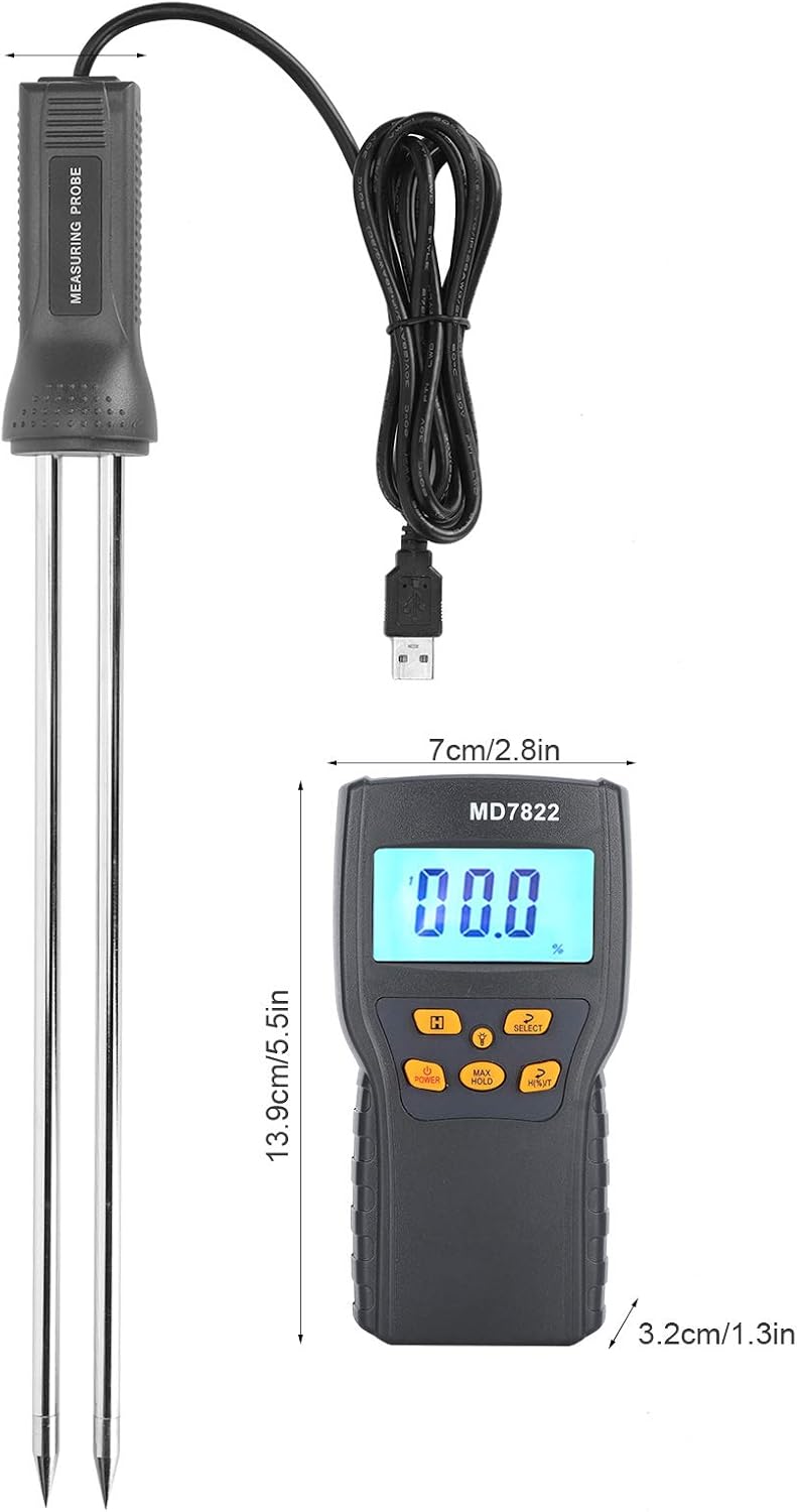 klarako Digital Moisture Meter, Large‑Screen Moisture Testing Device, LCD for Coffee Beans Rice Wheat Corn - Image 5