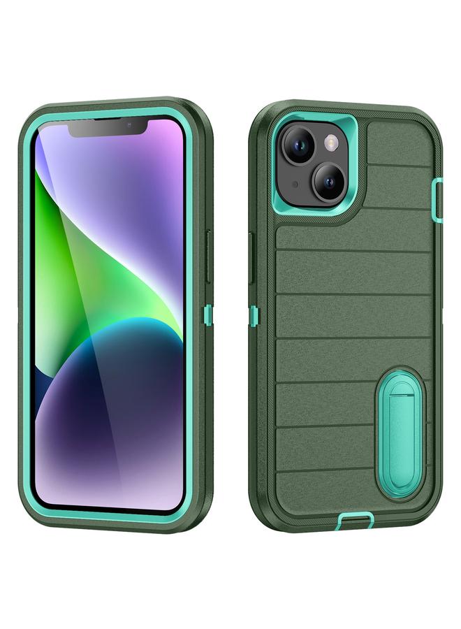 زبون جراب لهاتف iPhone 13 Defender Gen2 مصنوع من مادة البولي كربونات المتينة + جراب هاتف من السيليكون مع حامل - Image 1