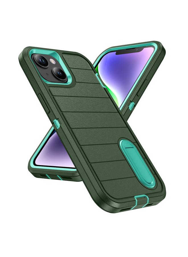 زبون جراب لهاتف iPhone 13 Defender Gen2 مصنوع من مادة البولي كربونات المتينة + جراب هاتف من السيليكون مع حامل - Image 2